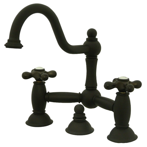 Kingston Brass KS3915AX Restoration Bathroom Bridge Faucet, Oil Rubbed Bronze KS3915AX - main